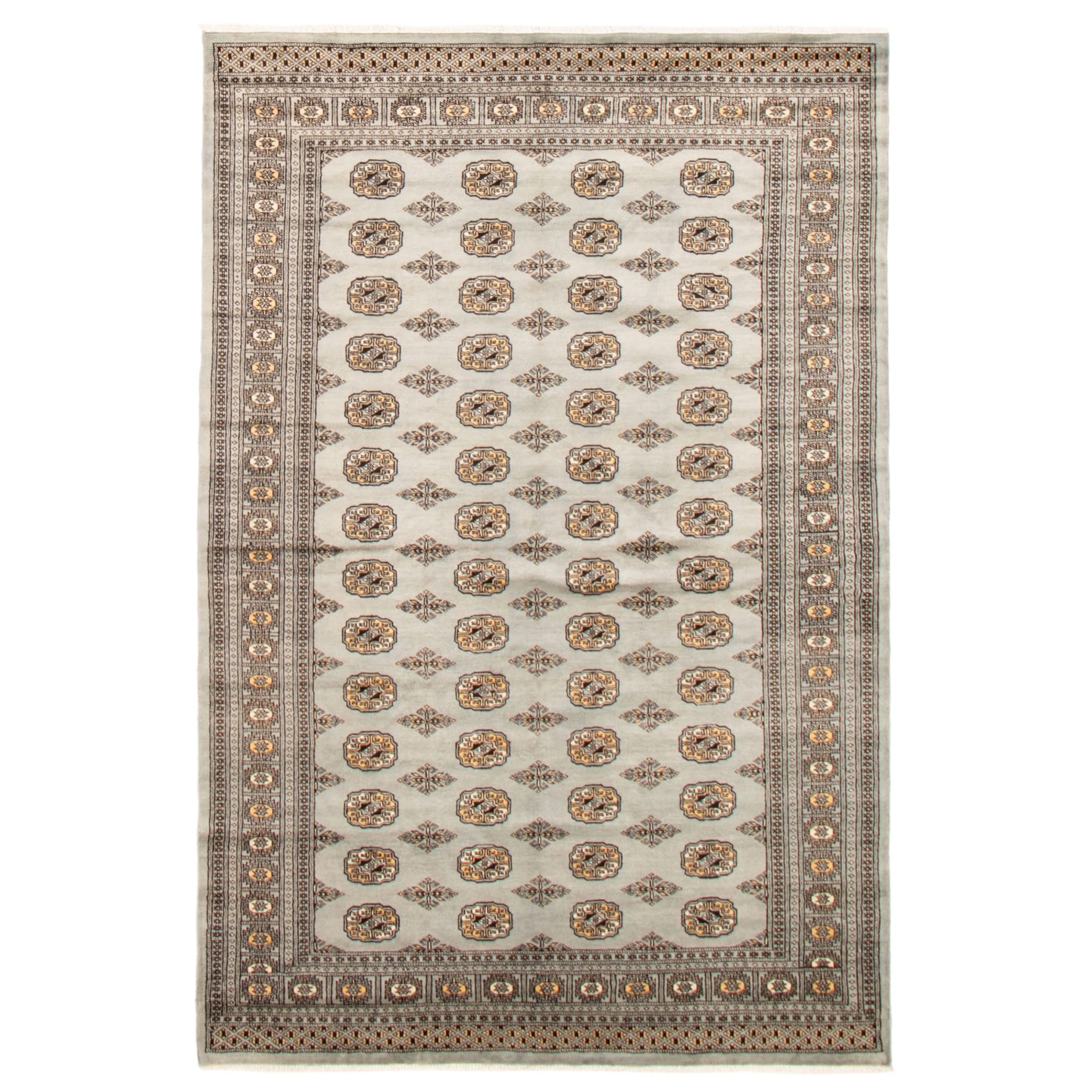 Finest Peshawar Bokhara Bordered Brown Rug 8'11 x 11'9 eCarpet Gallery Large Area Rug for Living Room Bedroom Hand-Knotted Wool Rug 363148 