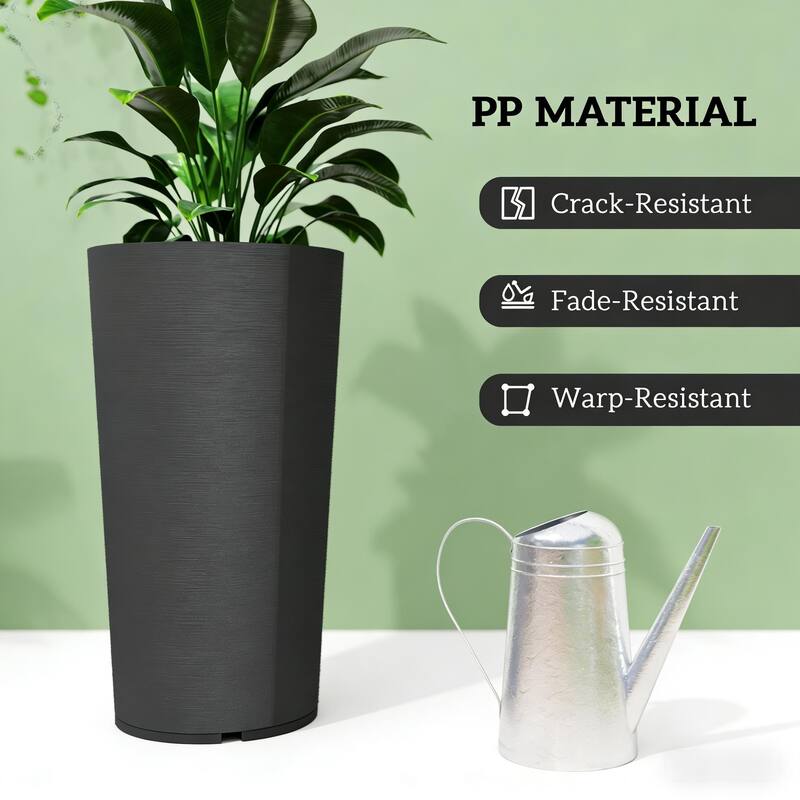 Stackable Indoor/Outdoor Tall Planter Pot for Medium Plants and Shrubs