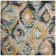preview thumbnail 15 of 36, SAFAVIEH Monaco Farahnaz Boho Ogee Watercolor Rug 6'7" Square - Blue/Multi - Square