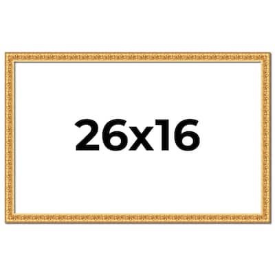 26x16 Frame Gold Real Wood Picture Frame Width 1 inches | Interior