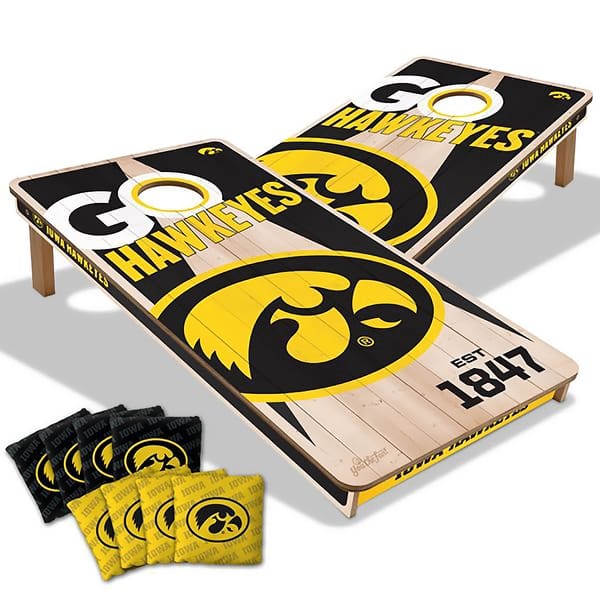 slide 2 of 5, Iowa Hawkeyes NCAA 2x4 Cornhole Board Set Include Carrying Case