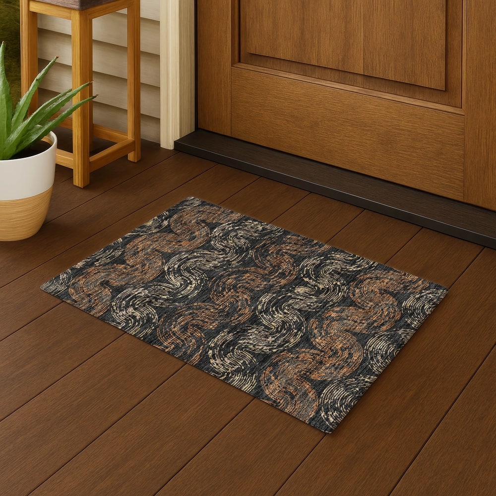 Machine Washable Indoor/ Outdoor Modern Ari Chantille Rug