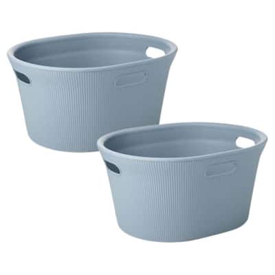 Superio Ribbed Laundry Basket, 2 Pack - 17"W x 10.5"D x 20.5"H