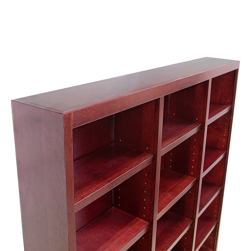 Concepts in Wood Triple Wide Wood Bookcase, 15 Shelf, 72 inch Tall