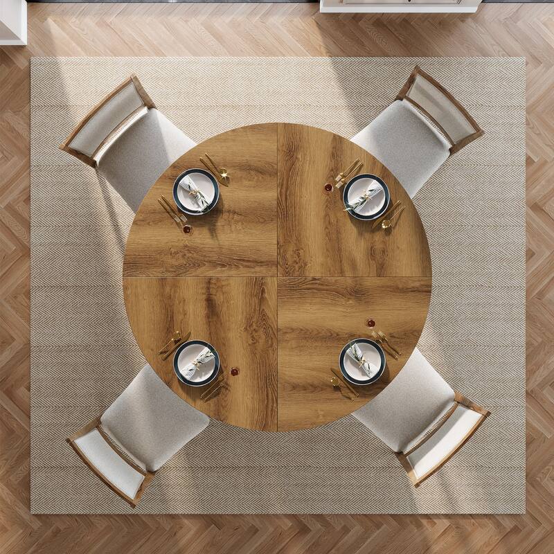 Wood Kitchen Table, Round Dining Table, Living Room Bistro Dinner Accent Table