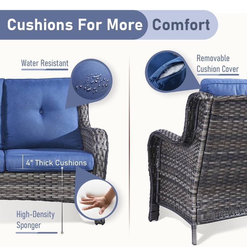 Outdoor Patio Sofa & All-Weather Rattan Sofa