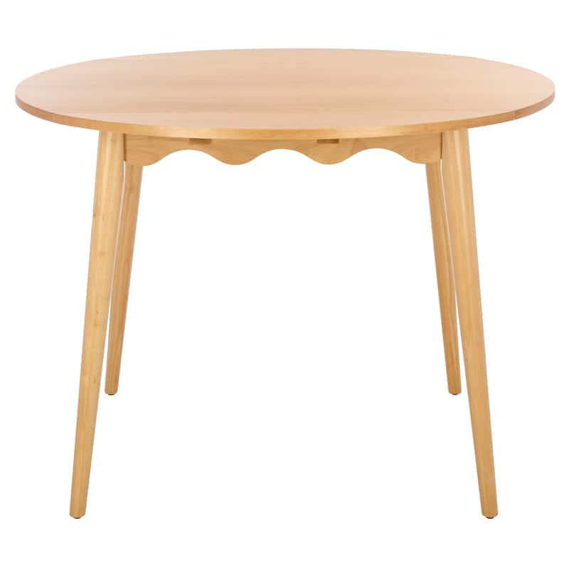 SAFAVIEH Home Roma Round Drop Leaf Scallop Table - 42"W x 42"D x 30"H - Natural