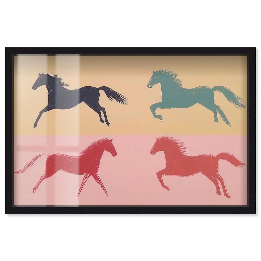 Galloping Quartet Shadowbox by Art Remedy
