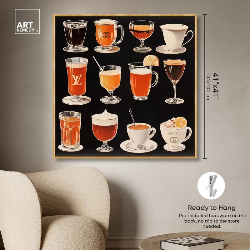 Glam Coffee Drink Collection Canvas by Art Remedy