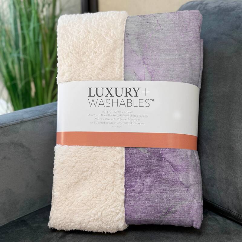 Premium Machine Washable Contemporary Sherpa Throw Blanket