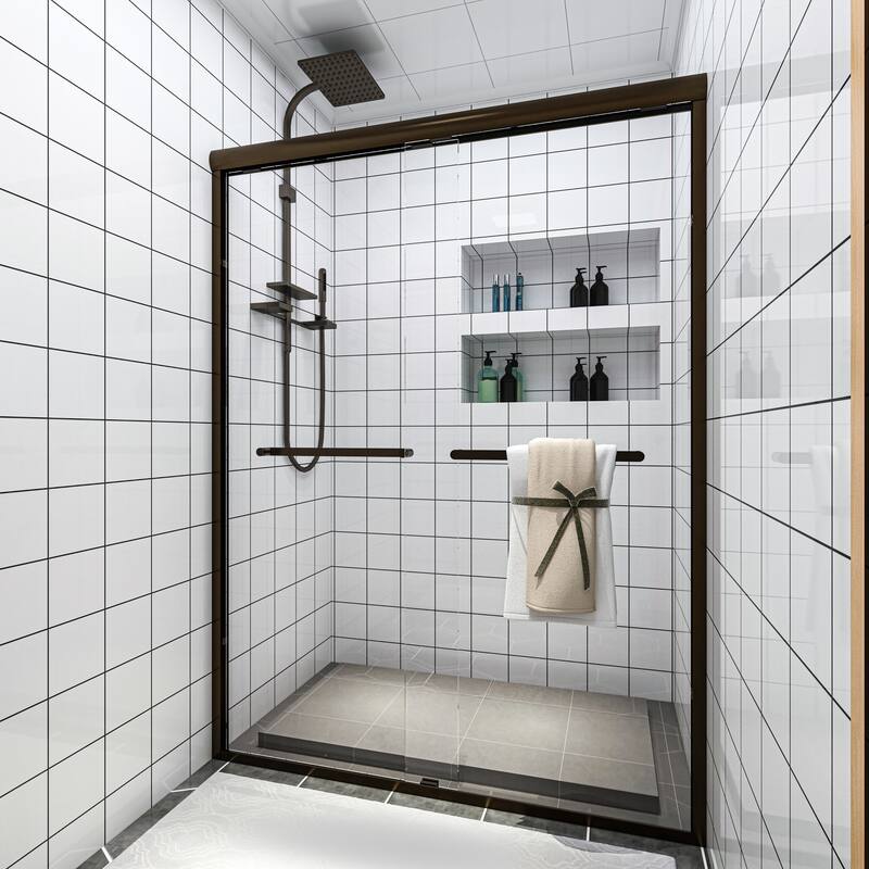 TOOLKISS Double-Sliding Prefab Shower Door