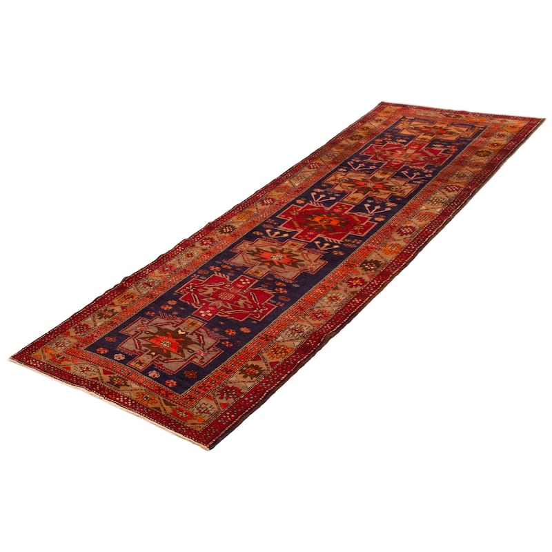ECARPETGALLERY Hand-knotted Konya Anatolian Dark Navy Wool Rug - 4'1 x 12'2