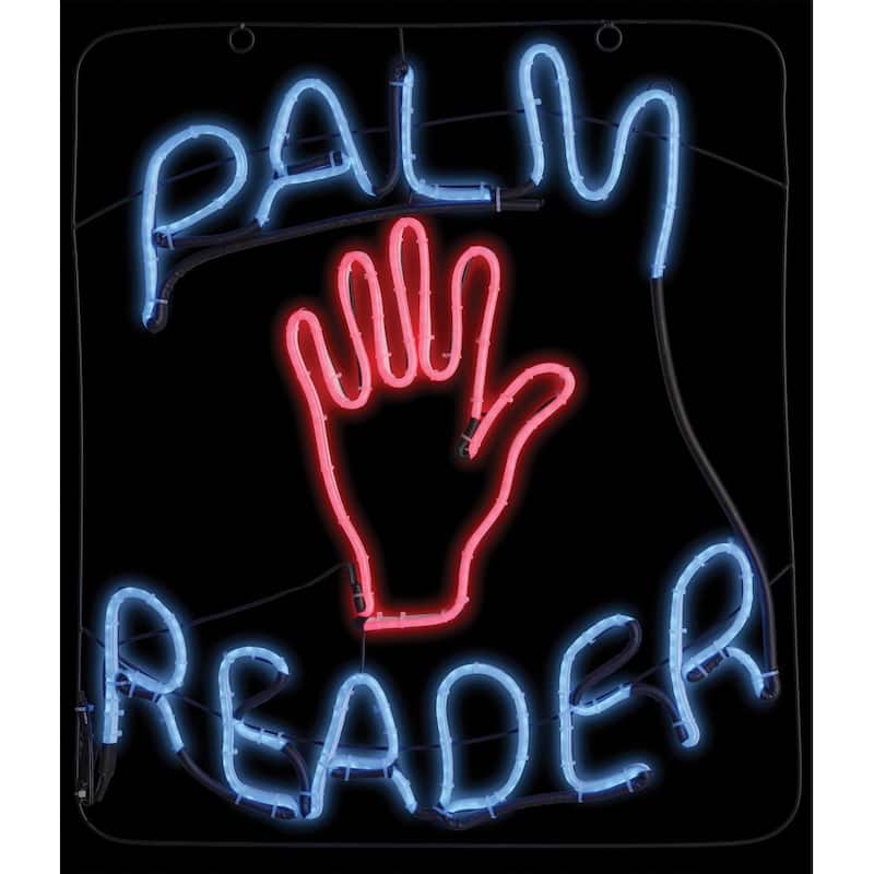 LED Neon Lighted Palm Reader Wall Sign - 24" - Blue and Pink