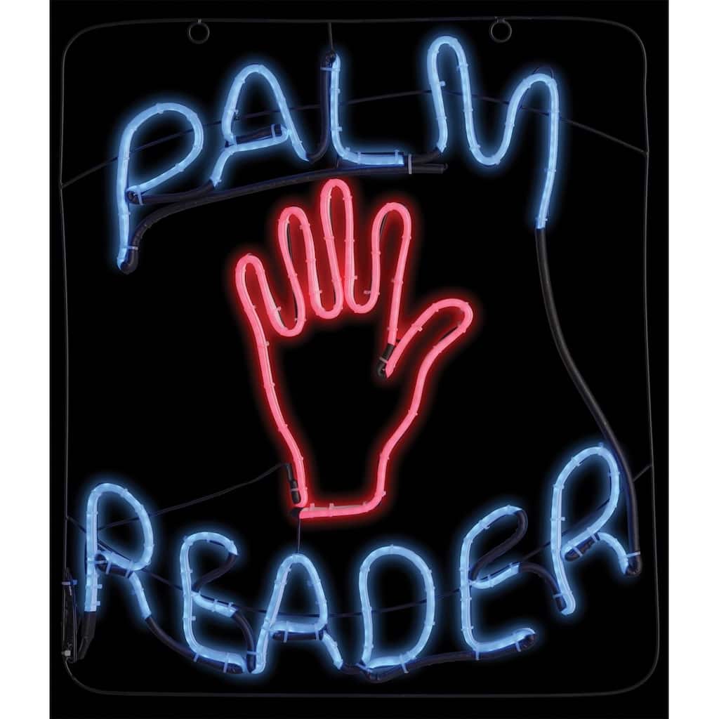 LED Neon Lighted Palm Reader Wall Sign - 24" - Blue and Pink