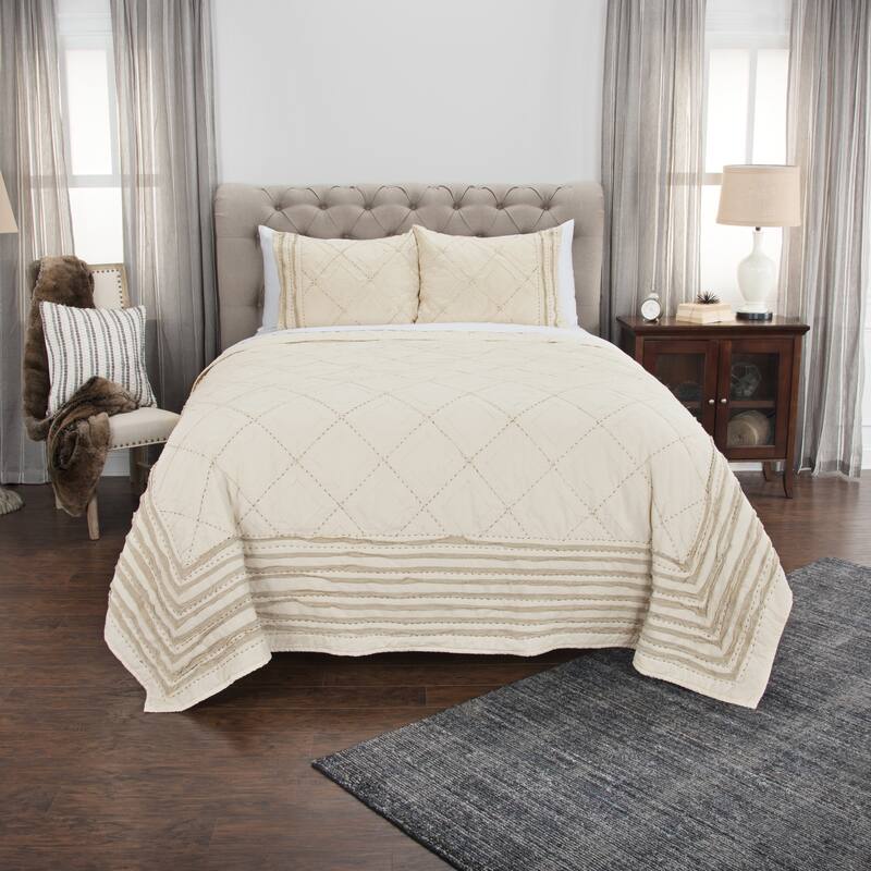 Lyric Hand Quilted Cotton Sham in Natural