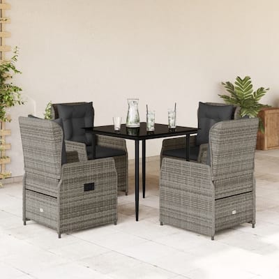 vidaXL Garden Dining Set Grey, Dark Grey, Black - 31.5" x 31.5" x 29.1"/ 4