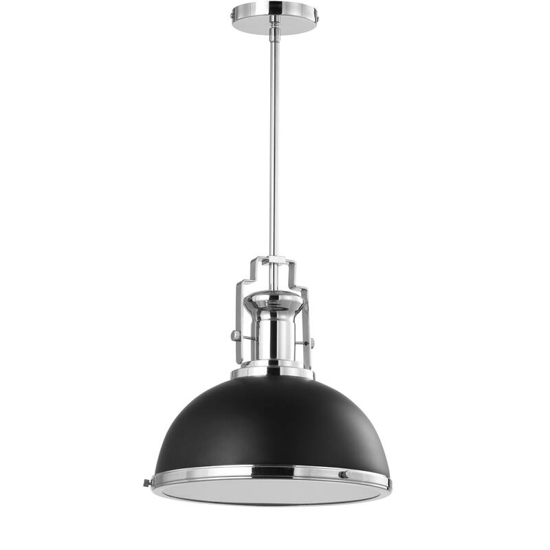 Deere Adjustable Iron/Glass Vintage LED Dome Pendant, by JONATHAN Y