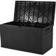 preview thumbnail 1 of 7, SUNCROWN 120 Gallon Deck Box Outdoor Resin Wicker Storage Container Black