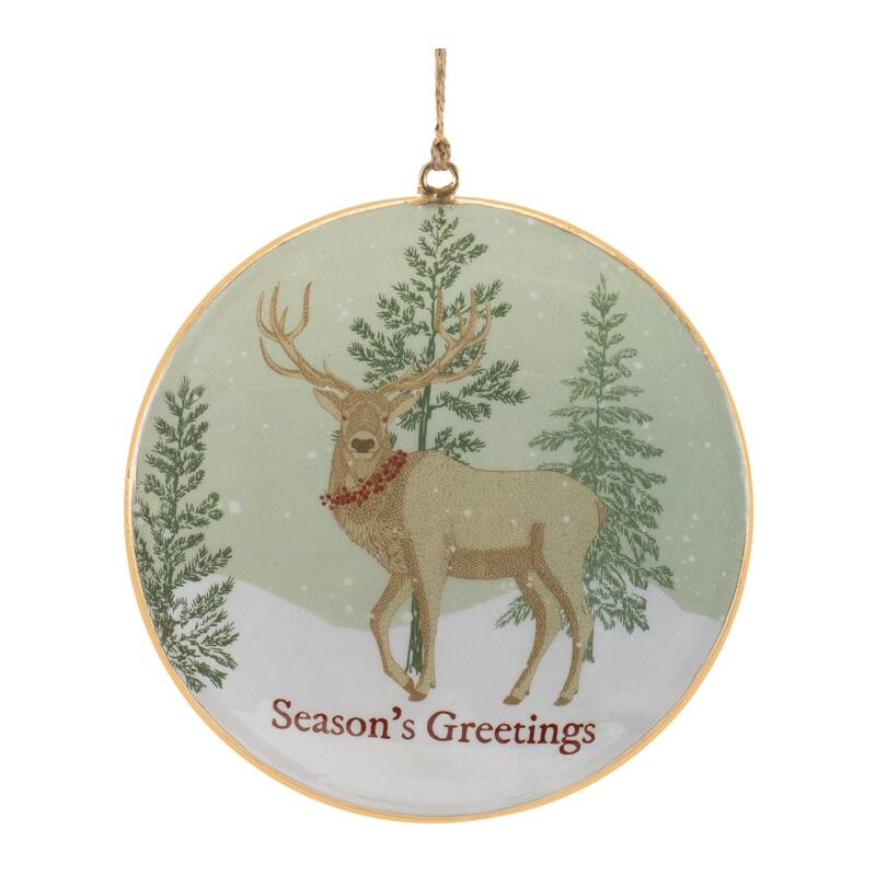 Woodland Christmas Sentiment Disc Ornament (Set of 6) - N/A