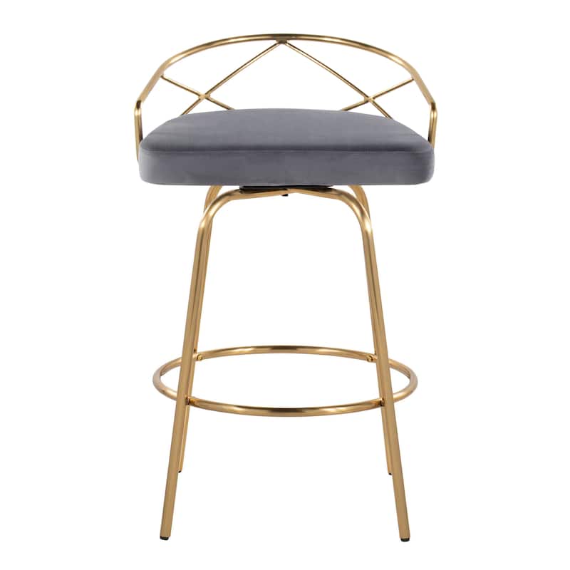 Silver Orchid Charlotte Glam 26" Fixed-Height Counter Stool (Set of 2)