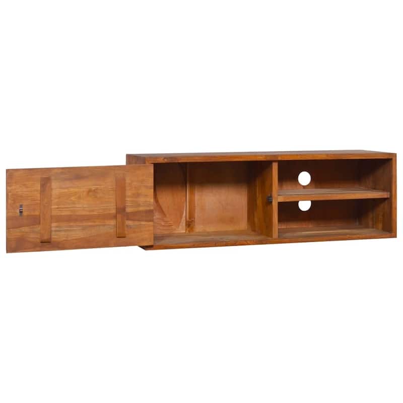 vidaXL Wall-mounted TV Stand 35.4"x11.8"x11.8" Solid Wood Teak