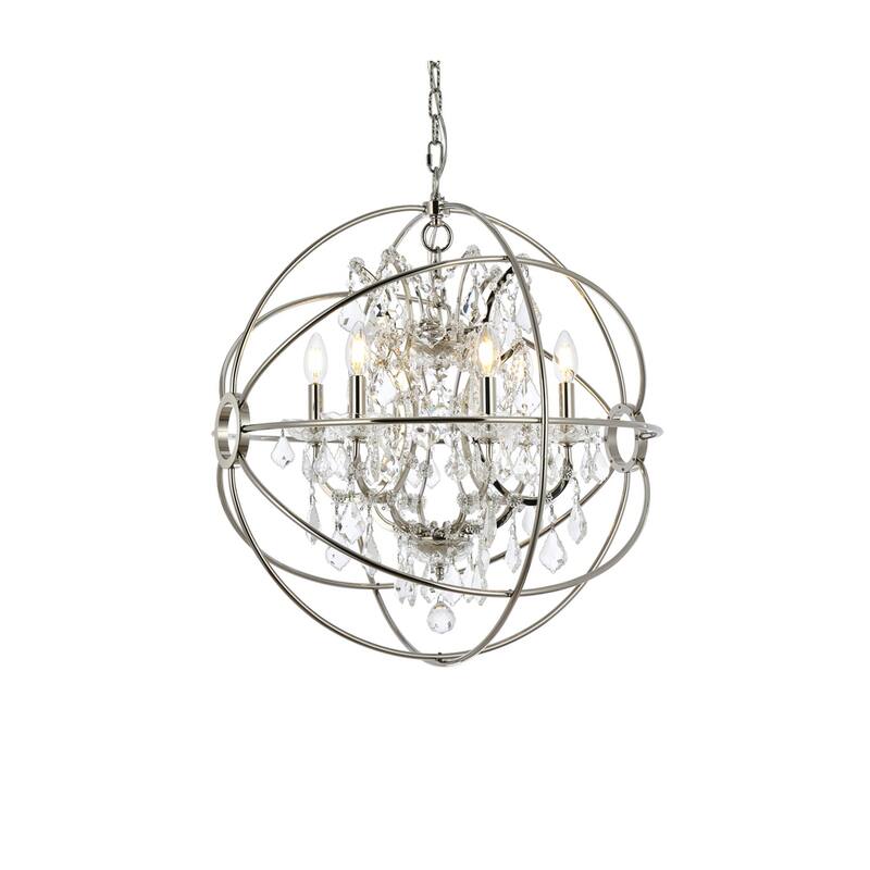 Somette Durham Collection Polished Nickel Gyro Pendant Lamp