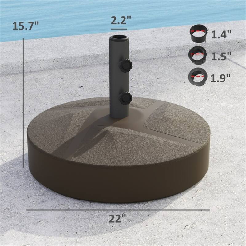Heavy Duty Outdoor Garden Umbrella Base Adjustable Parasol Stand for Patio Poolside HDPE Plastic Sand or Water Fill