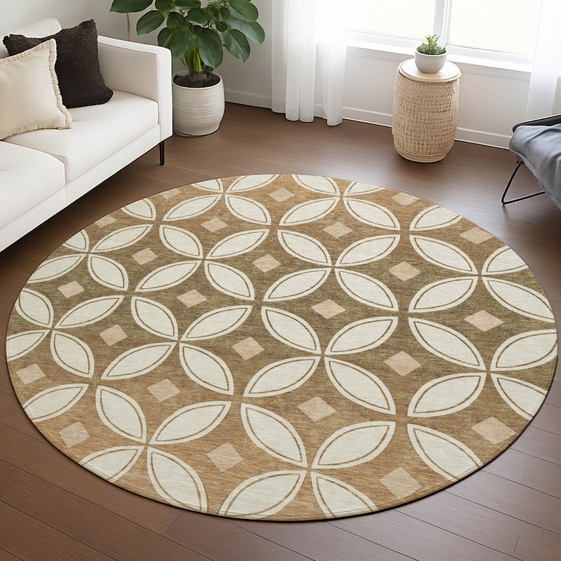 Machine Washable Indoor/ Outdoor Modern Gia Chantille Rug