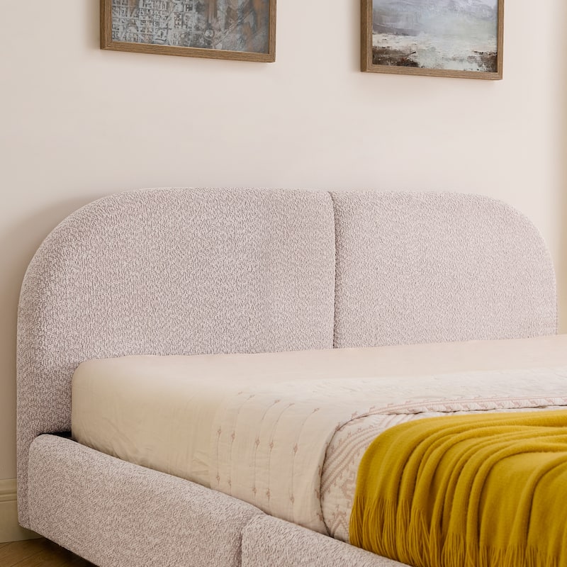 Queen Size Upholstered Bed Frame with Tall Headboard
