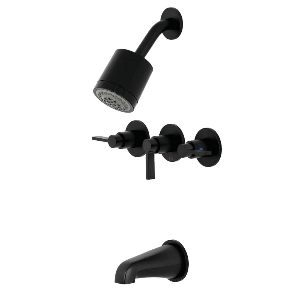 NuvoFusion Three-Handle Tub and Shower Faucet