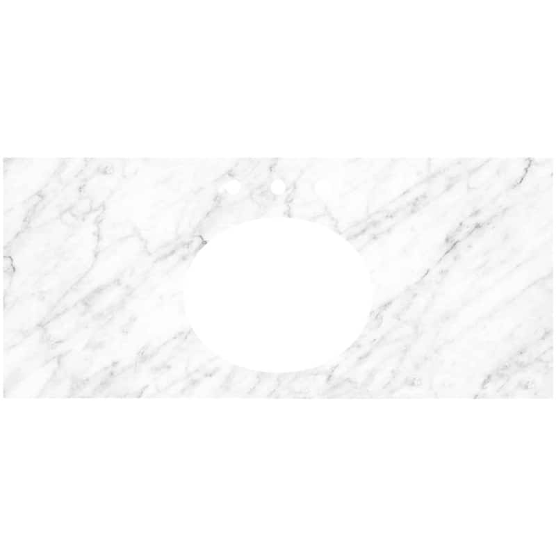 Native Trails VT48-O1714-CA-3 Carrara 48" Marble Vanity Top with Three - Carrara