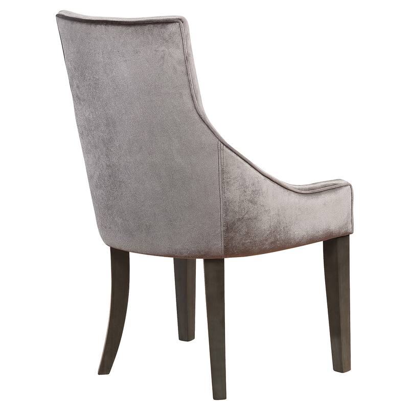 Phelps Grey Velvet Upholstered Dining Side Chair (Set of 2)