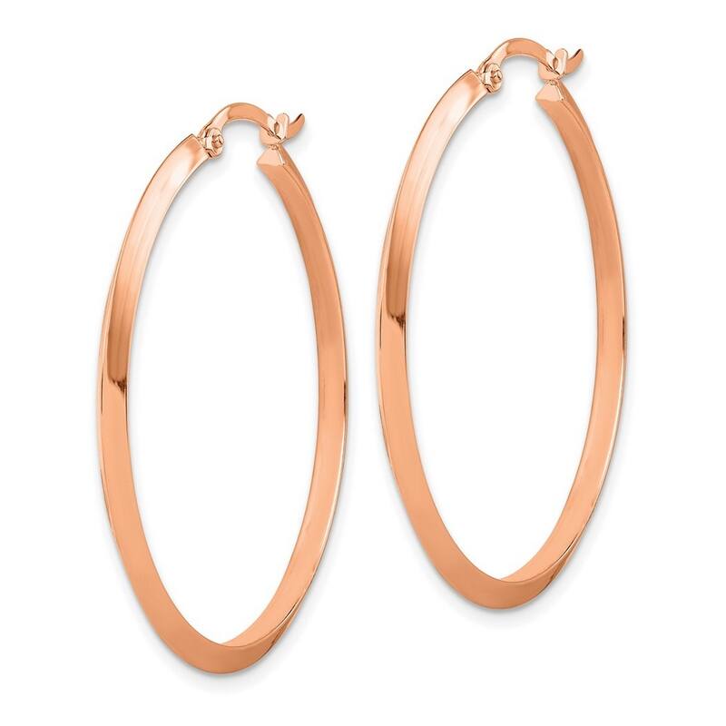 Curata 14k Rose Gold Polished Hoop Earrings - 39.25x37.75mm