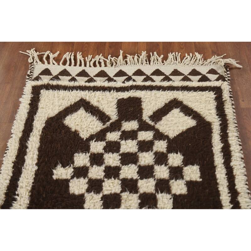 Anatolian Tribal Oriental Runner Rug Hand-knotted Wool Carpet - 3'1"x 12'9"
