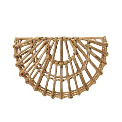 Woven Cane Wall Pocket - 12.5"L x 6.0"W x 8.5"H