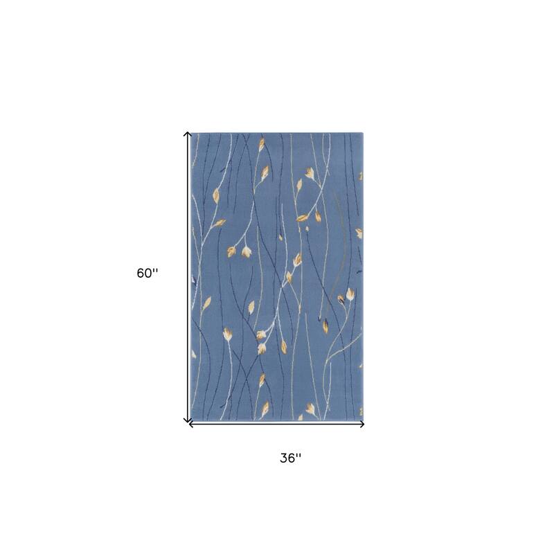 Lohu Power Loomed Floral Area Rug By HomeRoots - 60' X '36' X '0.5