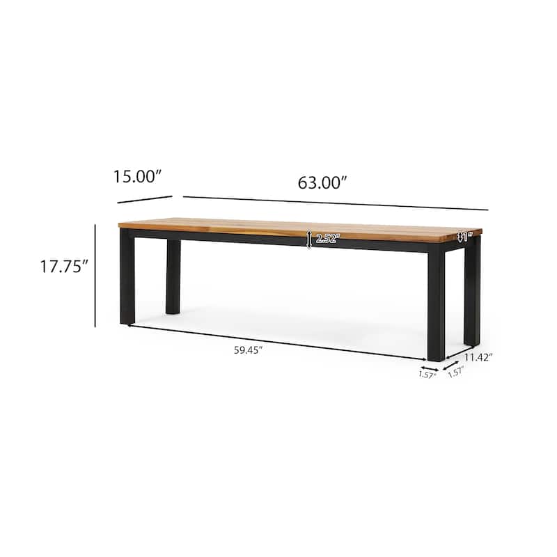 Lindsey Outdoor Modern Industrial Acacia Wood Picnic Set by Christopher Knight Home