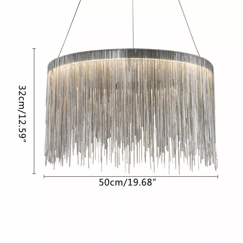 Tassel Linear Chandelier Pendant Light LED Tassel Ceiling Chandelier - 19" x 12"