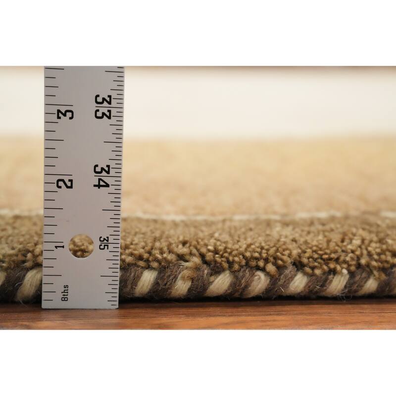 Hand Knotted Oriental 100% Wool Carpet Tribal Modern Beige & Ivories Gabbeh Area Rug - 8' 3'' X 8' 3''