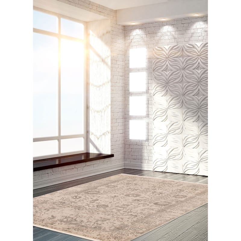 ECARPETGALLERY Hand-knotted Heritage Grey Silk, Wool Rug - 5'6 x 8'2