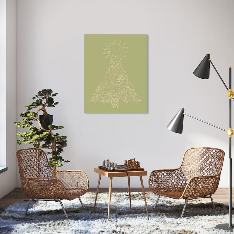 Wynwood Studio Canvas Holiday and Seasonal Arbolito Sutil Green Modern & Contemporary Wall Art Canvas Print - 30 x 36