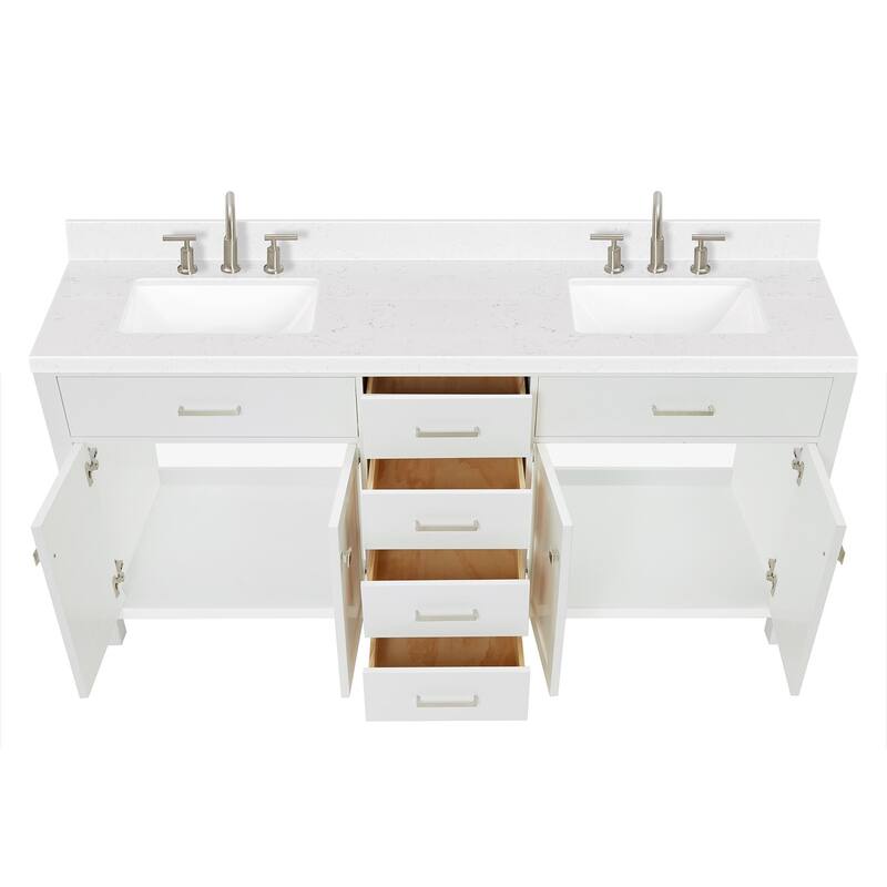 Ariel H072DCQRVO Bristol 72" Free Standing Double Basin Vanity Set