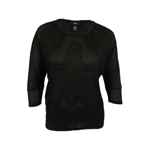 Alfani Women's Honeycomb-Knit Metallic Sweater