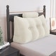 preview thumbnail 1 of 27, WOWMAX Headboard Wedge Reading Pillow With Bolster Neck Roll White - Twin