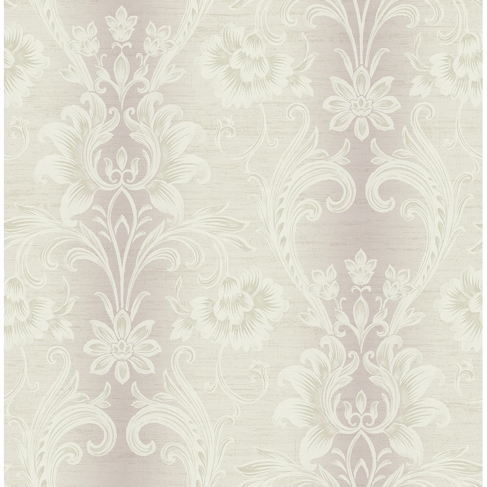 Seabrook Designs Sienna Damask Stripe Unpasted Wallpaper