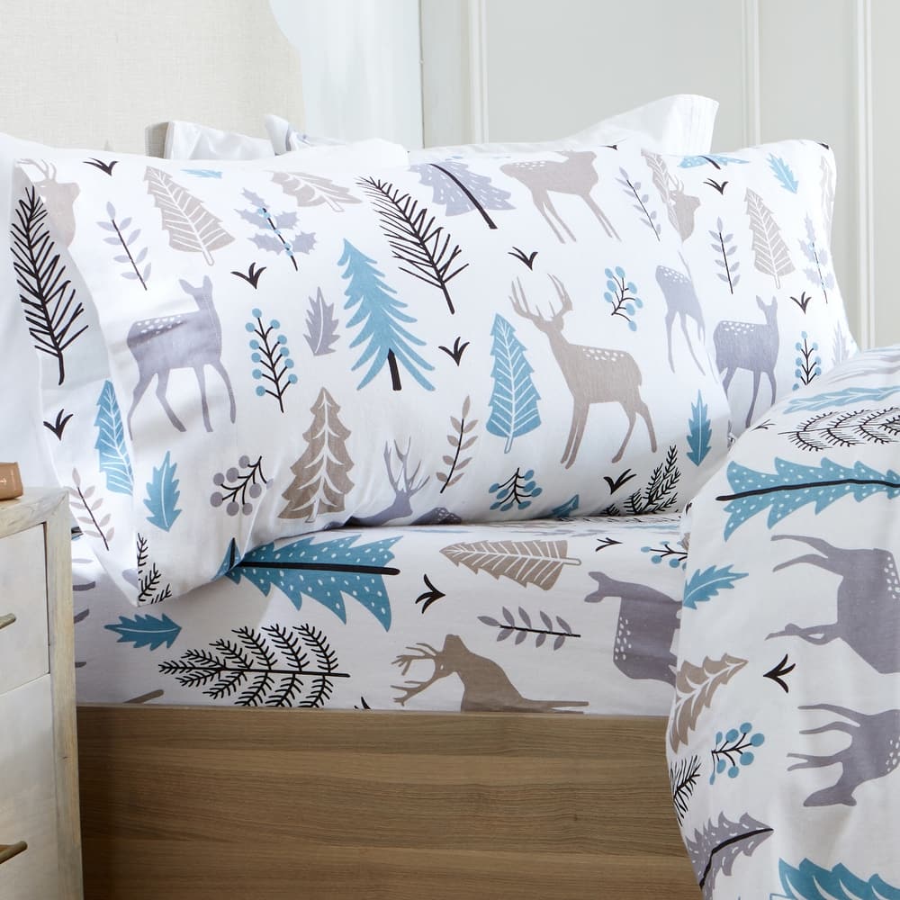 Market & Place Cotton Flannel Novelty Printed Sheet Set