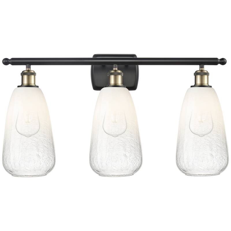 Innovations Lighting Endless Possibilities Ballston - Brookhaven Almond - 3 Light 26" Bath Vanity Light - Black Antique Brass/Opal