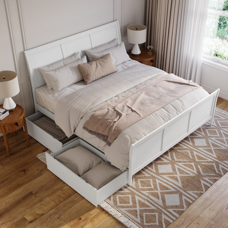 AFI Portland Platform Bed with Matching Footboard & Storage Drawers