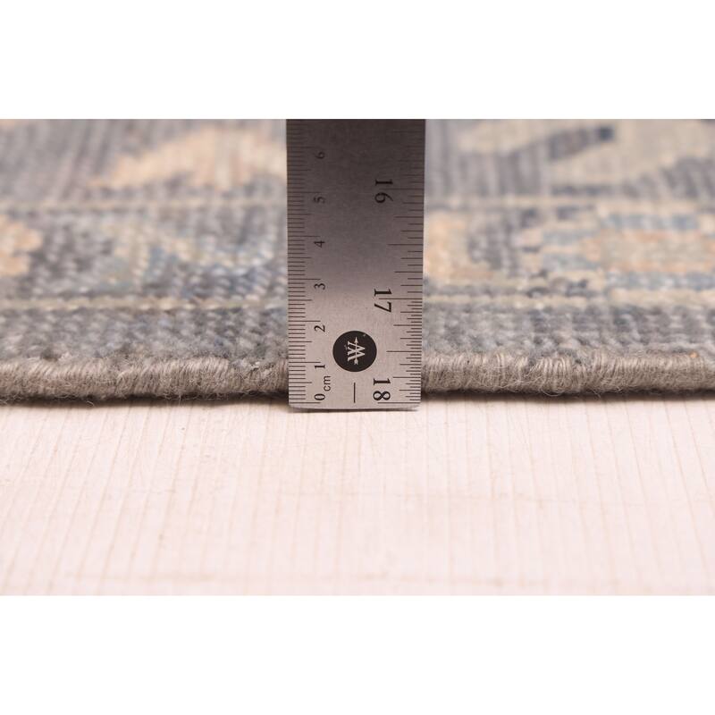 ECARPETGALLERY Hand-knotted Modern Oushak Dark Grey Wool Rug - 7'11 x 9'10