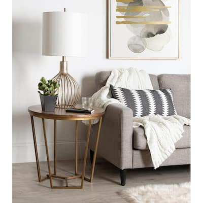 Kate and Laurel Solvay Wood and Metal Side Table.